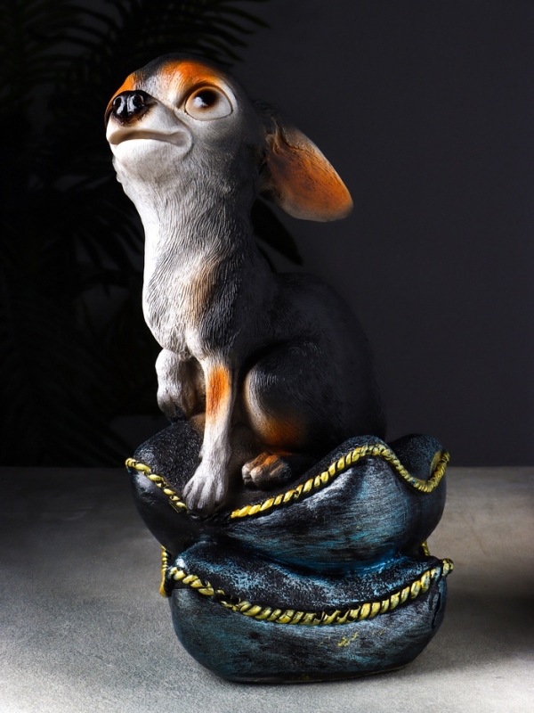 Фигура "Чихуа на подушке" 33х20х20 см, чёрный