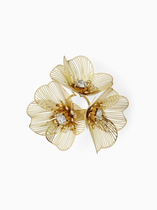 Брошь «Цветы» незабудки, цвет белый в золоте Брошь «Цветы» незабудки, цвет белый в золоте