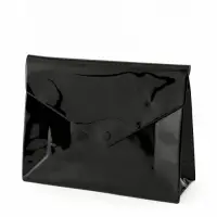 Косметичка на кнопке, ПВХ, 22.5&times;7.5&times;16 см, чёрная