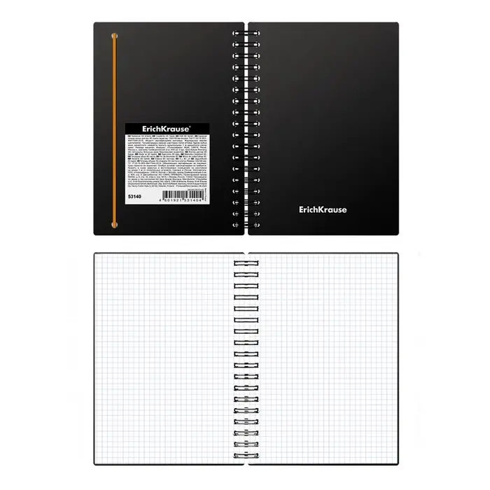 Тетрадь на спирали ErichKrause. Accent А6, 80 листов, в клетку, пластиковая обложка, на резинке, блок офсет, МИКС