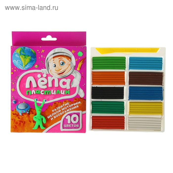Пластилин GLOBUS Пластилин GLOBUS "Лёпа", 10 цветов, 200 г