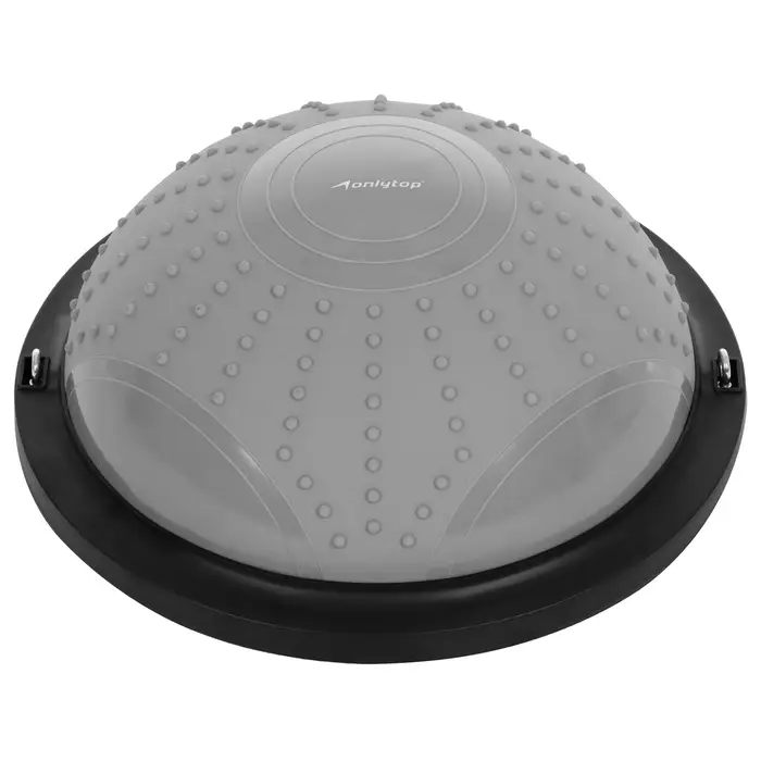 Полусфера BOSU гимнастическая ONLYTOP, массажная, с насосом, 46&times;20 см, серая