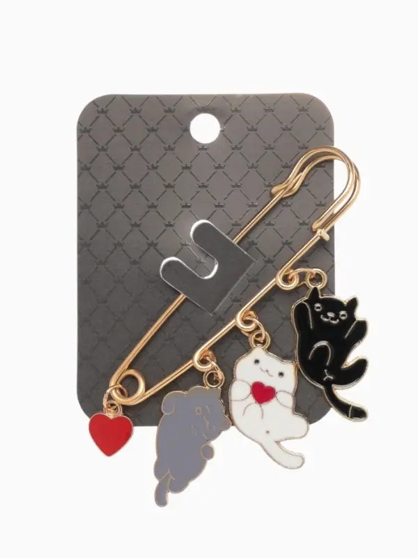 Булавка &laquo;Котята&raquo;, игривые, 7 см, цветная в золоте