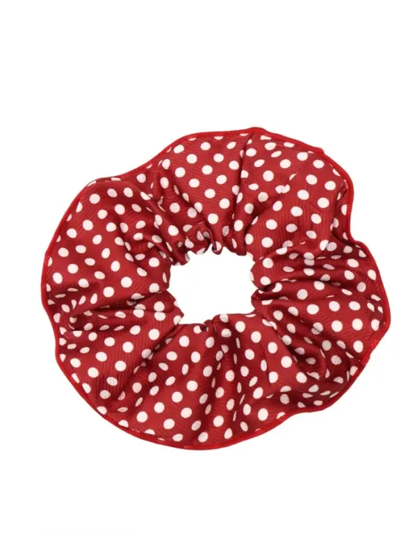 Резинка для волос "Орбита гранд" горох, 15 см, бело-красный