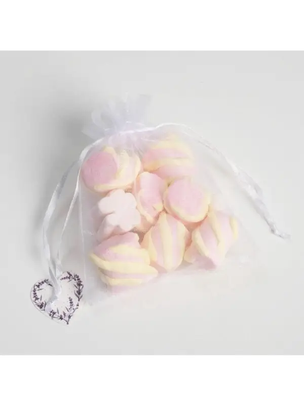 Мешочек подарочный органза белый «Лаванда», с шильдиком, 10 х 12 см +/- 1.5 см Мешочек подарочный органза белый «Лаванда», с шильдиком, 10 х 12 см +/- 1.5 см