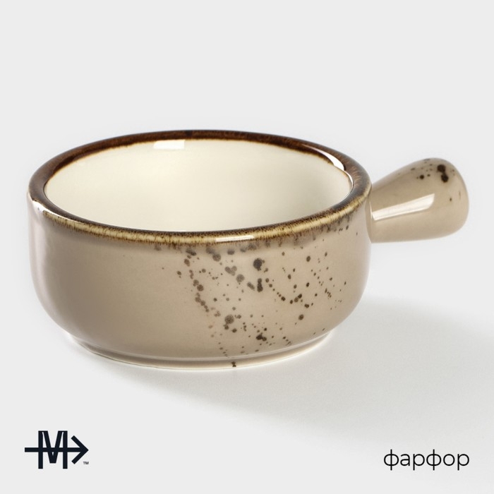 Кокотница фарфоровая Magistro «Церера», 100 мл, d=7,5 см, цвет коричневый Кокотница фарфоровая Magistro «Церера», 100 мл, d=7,5 см, цвет коричневый