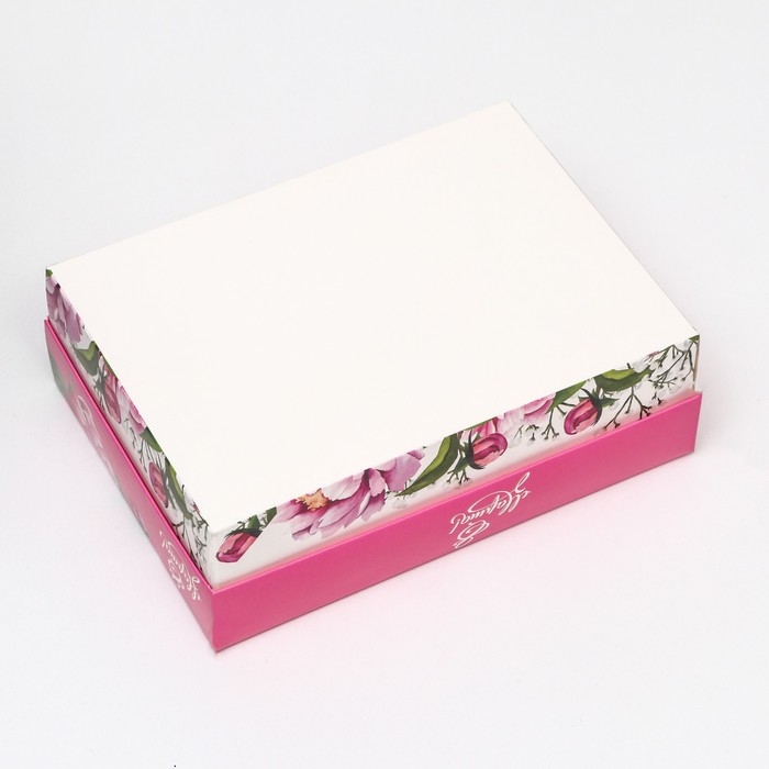 Коробка складная, с окном Коробка складная, с окном "Весенние пионы" 21 х 15 х 7 см