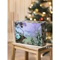 Коробка подарочная новогодняя складная «Happy New Year», 30,5 х 22 х 9,5 см, Новый год