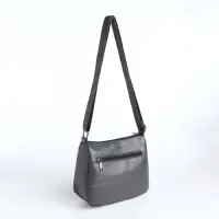 Сумка женская кросс-боди на молнии, 20&times;8.5&times;15 см, серая