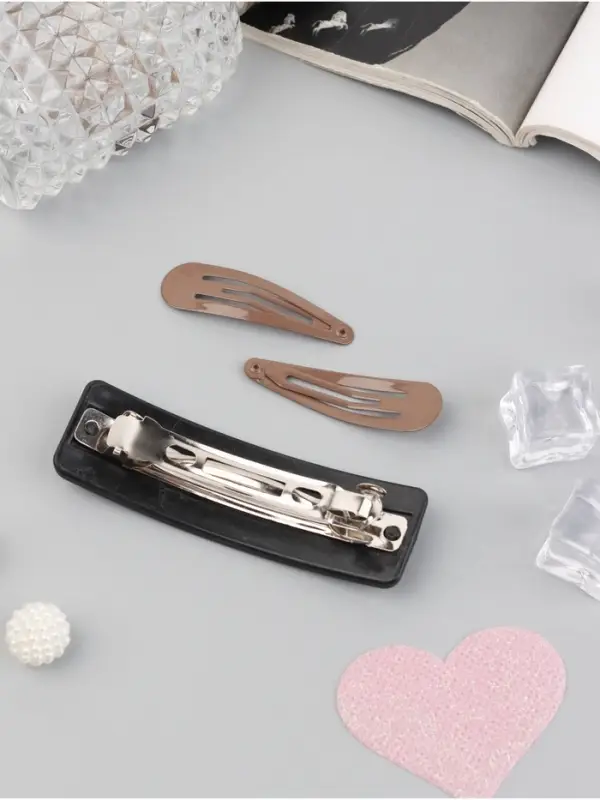 Набор для волос QF &laquo;Флоренс лео&raquo;, 4 резинки 6.5 см, заколка - автомат МИКС 8 см, 2 заколки 4.5 см, коричневый