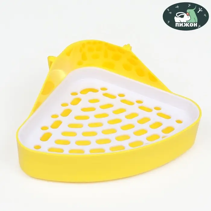 Туалет для кроликов и хорьков, 24&times;18&times;11 см, угловой, пластик, жёлтый