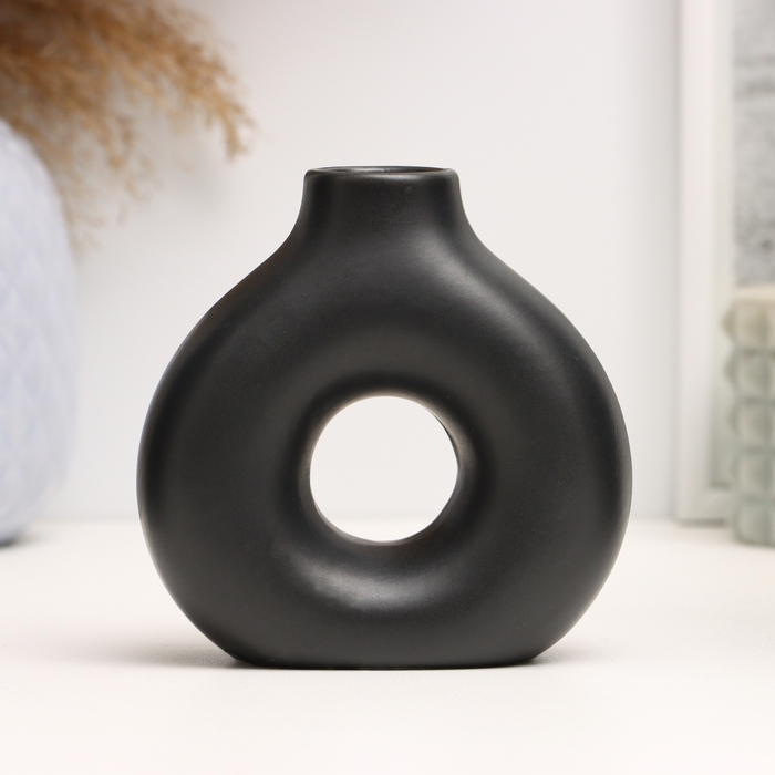 Подсвечник "Меланд" черный глянец, 10х5х10см