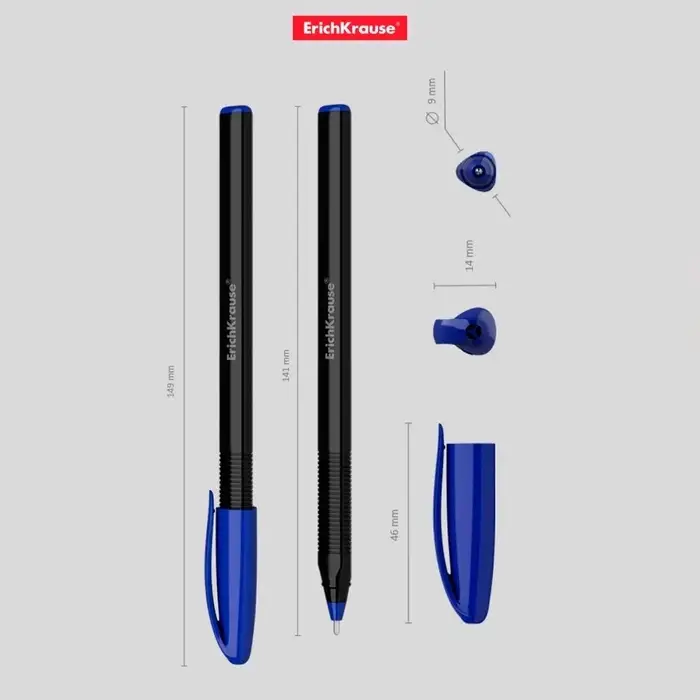 Ручка шариковая ErichKrause U-108 Black Edition Stick, узел 1.0 мм, чернила синие пониженной вязкости, длина линии письма 1000 метров, корпус черный Ручка шариковая ErichKrause U-108 Black Edition Stick, узел 1.0 мм, чернила синие пониженной вязкости, длина линии письма 1000 метров, корпус черный