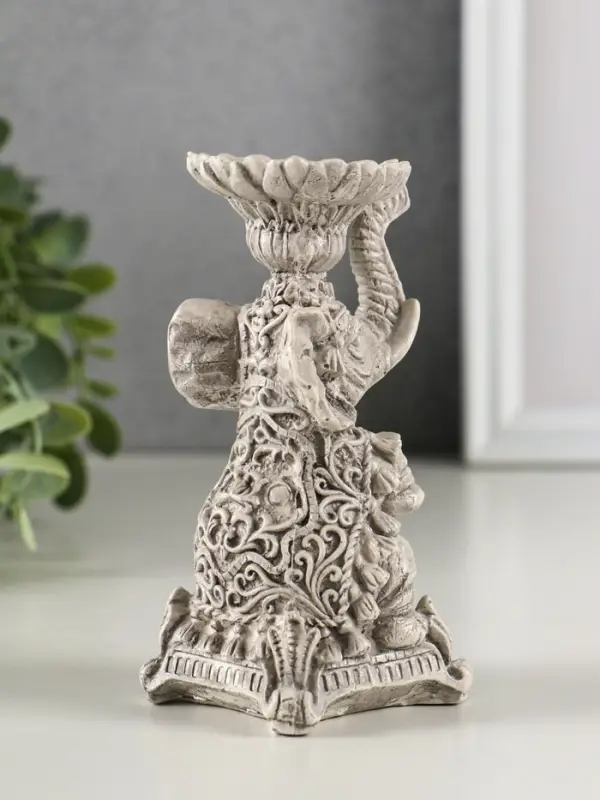 Подсвечник  Подсвечник "Слон" высота 12 см, под камень