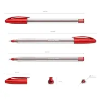 Ручка шариковая ErichKrause U-108 Classic Stick, узел 1.0 мм, чернила красные, супермягкое письмо, длина линии письма 1000 метров