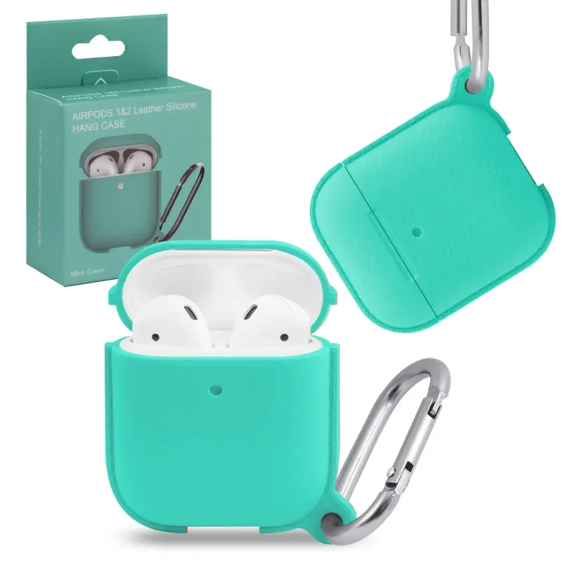 Чехол APods 1/2 leather Silicone Mint Green