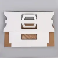 Коробка под торт 2 окна, с ручками, белая, 28&times;28&times;20 см