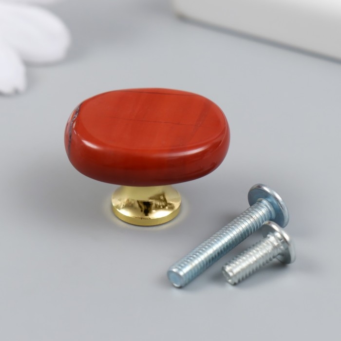 Ручка для шкатулки Ручка для шкатулки "Красный нефрит" 2,6х1,7 см