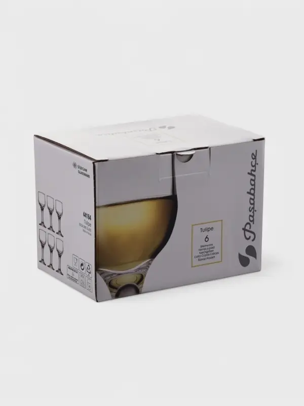 Набор рюмок для ликёра Paşabah&ccedil;e Tulipe, 55 мл, 6 шт., стекло, прозрачный