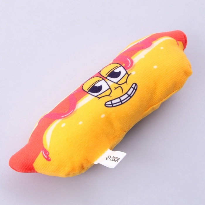 Игрушка для собак с пищалкой «Хот-дог» из текстиля, 18 х 7 см Игрушка для собак с пищалкой «Хот-дог» из текстиля, 18 х 7 см