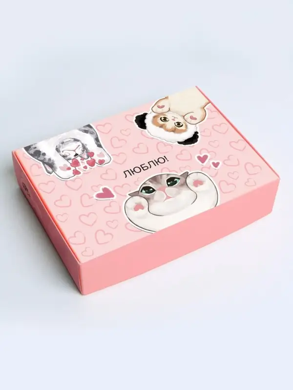 Коробка складная &laquo;Люблю&raquo;, 21 &times; 15 &times; 5 см