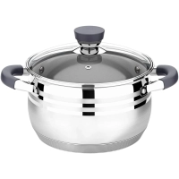 Кастрюля LARA (нерж) MERCURY 22см, 4.9л, индукц. дно, жароп.крышка LR02-473
