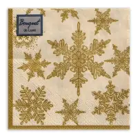 Салфетки новогодние бумажные Bouquet de Luxe &laquo;Снегопад Золото&raquo;, 3 слоя, 24&times;24 см, 25 шт.