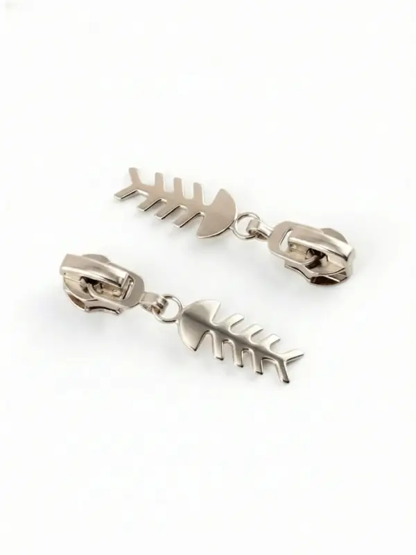 Бегунок для молнии &laquo;Спираль&raquo;, №7, &laquo;Рыба&raquo;, 10 шт., цвет никель