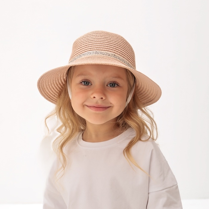 Шляпа для девочки MINAKU Шляпа для девочки MINAKU "Зайка", цвет розовый, р-р 52