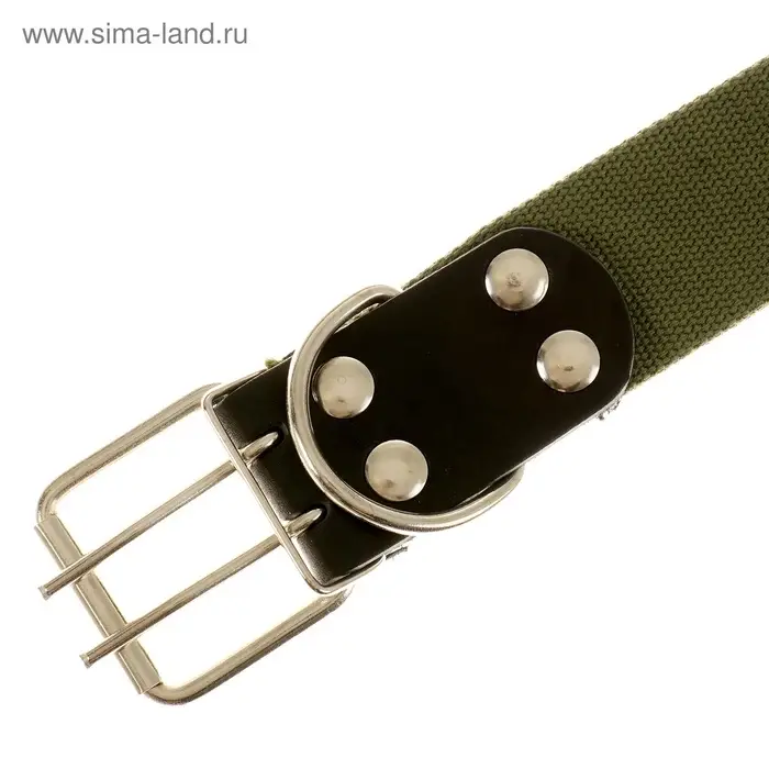 Ошейник брезентовый однослойный, 84&times;4.5 см, ОШ 50-70 см, хаки