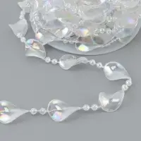 Бусы на нитях, с голографией, 16 мм, 9&plusmn;1 м, прозрачные