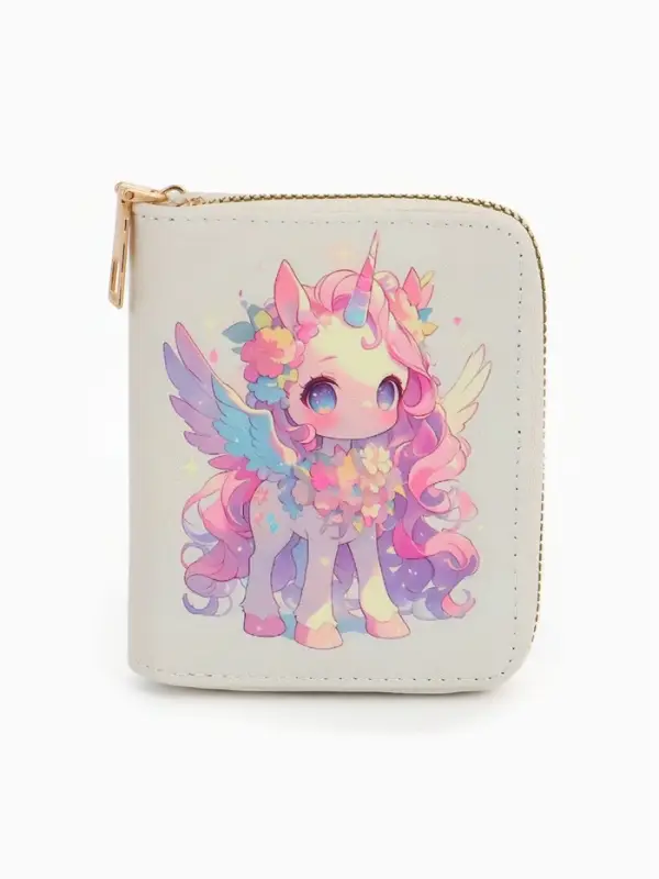 Кошелек дет 07-01-01 Июнь2544 единорог, 8,5*2,5*10,5 см, 2 отд+отд/молн, д/карт, белый