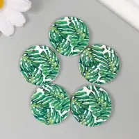 Декор для творчества дерево "Круг. Листья монстеры" d=3 см