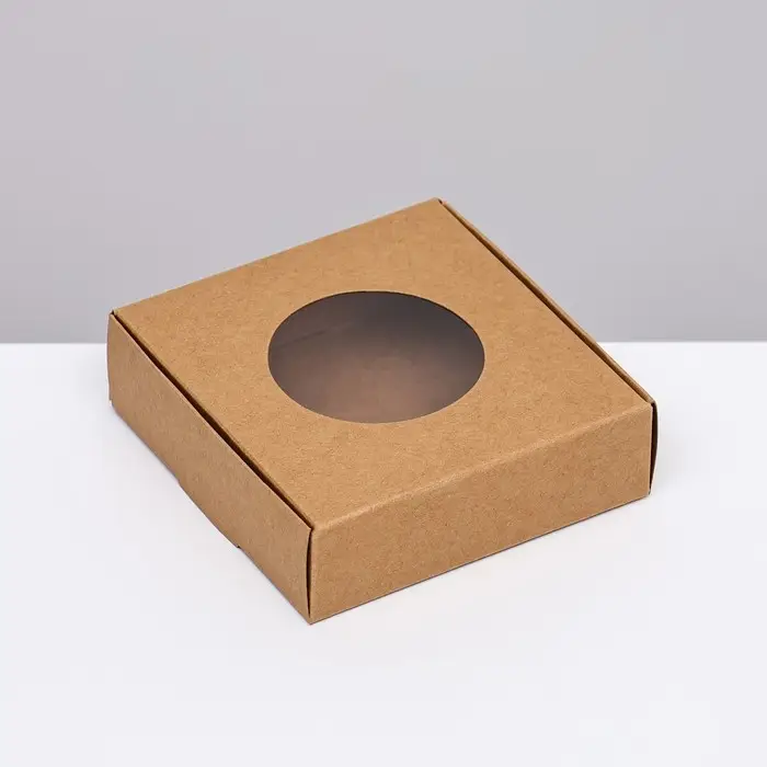 Коробочка самосборная, крафт, 10×10×3 см Коробочка самосборная, крафт, 10×10×3 см