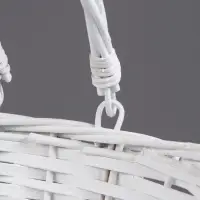 Корзина плетеная с подвижными ручками, 33 х 26 х 11см, белая