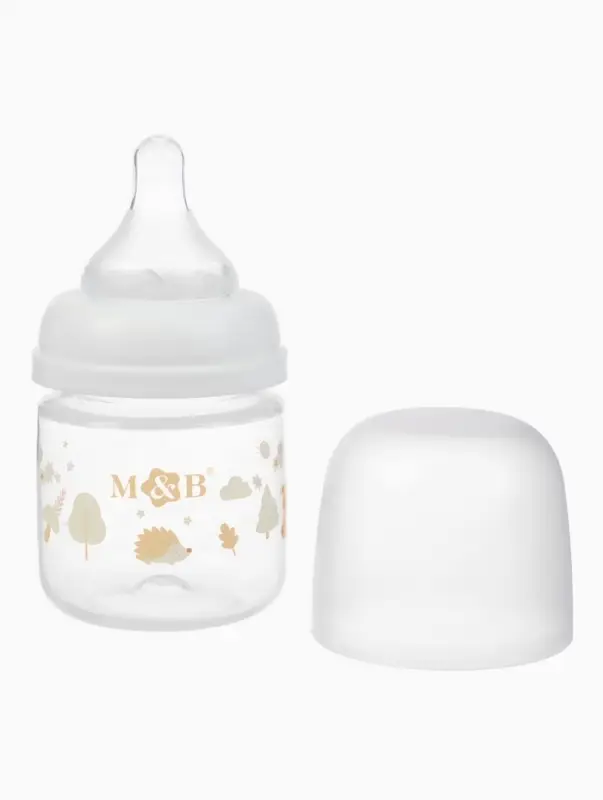 Бутылочка для кормления M&B, ШГ &Oslash;50 мм, +0мес., 120 мл., набор 2 шт. в кор.