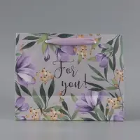 Пакет подарочный крафтовый, упаковка, &laquo;For you&raquo;, 22&times;17.5&times;8 см