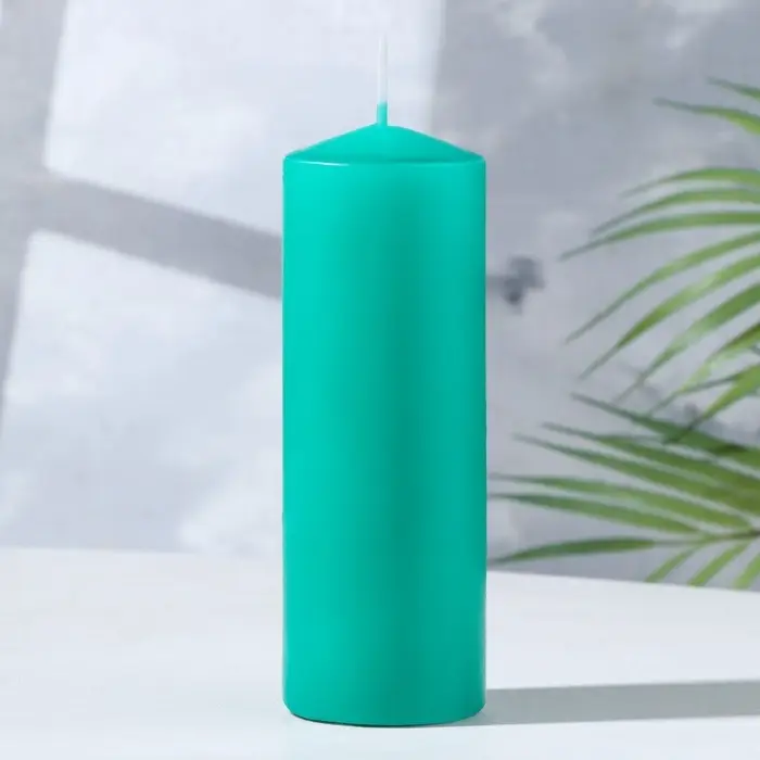 Свеча - цилиндр 5&times;15 см, зелёная