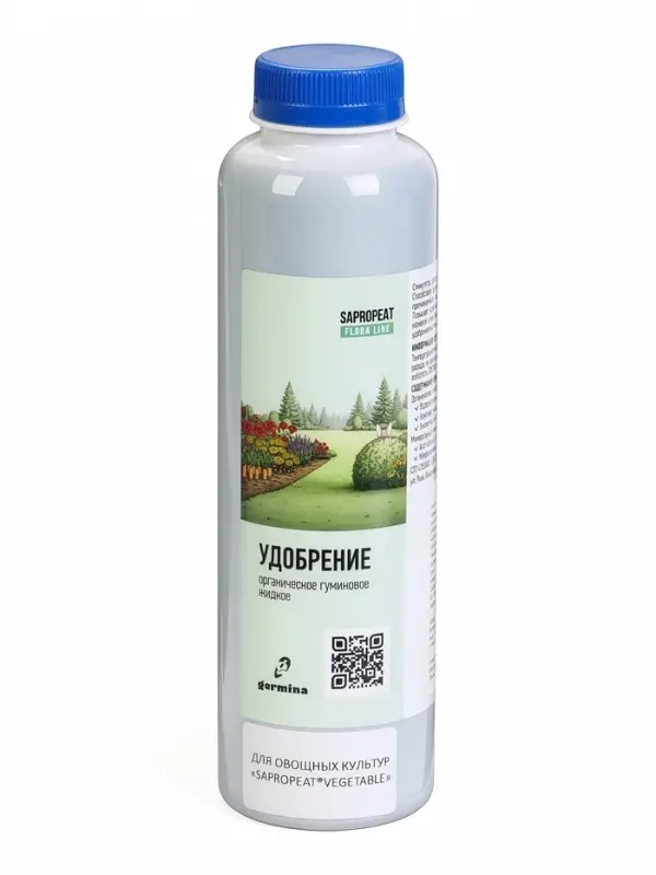 Удобрение для овощных и цветочных культур SAPROPEAT, жидкое гуминовое, 0.5 л
