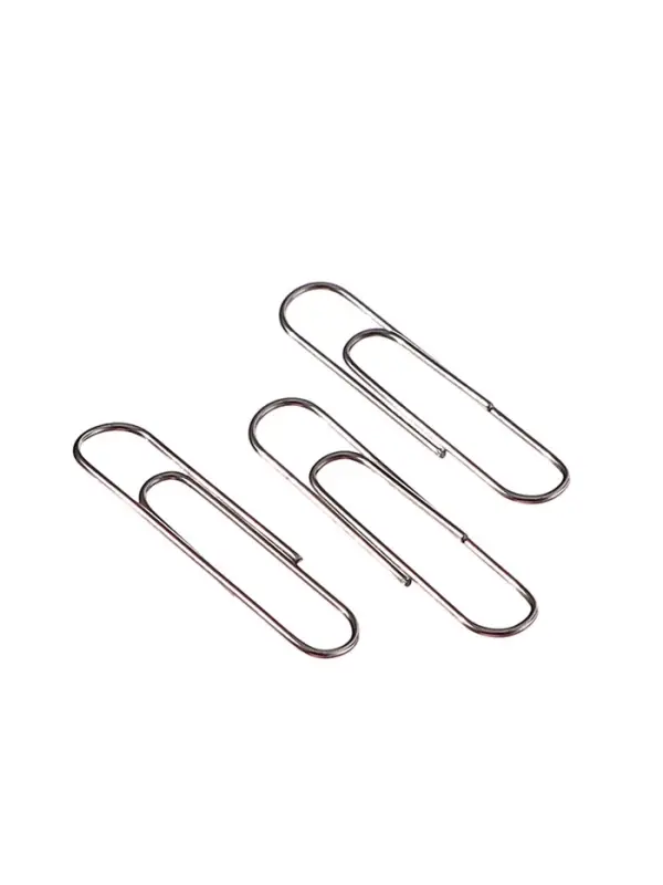 Скрепки 33 мм никелированные в картонной коробке 100 штук