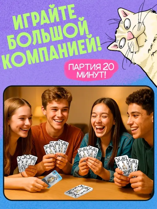 Настольная игра &laquo;Котярус&raquo;, 100 карт, 16+
