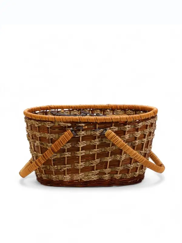 Корзина плетёная для хранения &laquo;Пикник&raquo;, 26&times;35&times;37, ротанг, с ручкой, коричневая