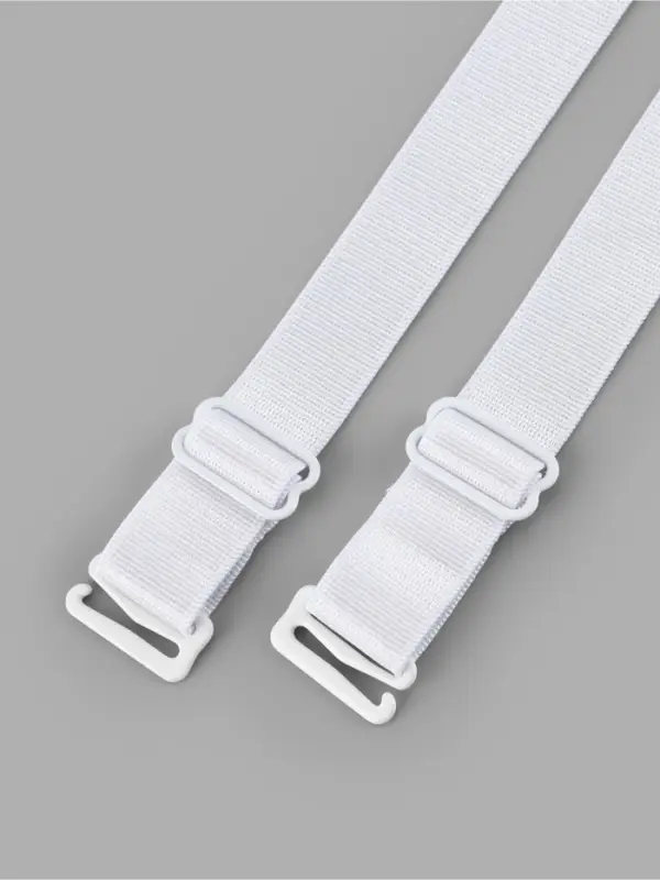 Лямки для бюстгальтера, текстильные, 1.8 см, 45 см, пара, белые