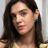 Серьги пластик &laquo;Бантик&raquo;, перламутровый, голубые