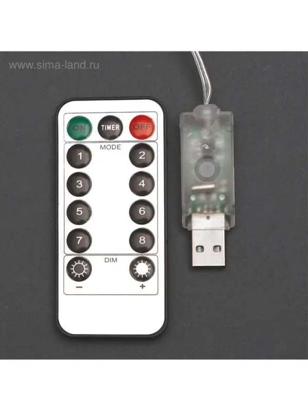 Гирлянда &laquo;Занавес&raquo; 2.8&times;3 м, роса на крючках, с пультом, IP20, серебристая нить, 300 LED, свечение мульти, 8 режимов, USB