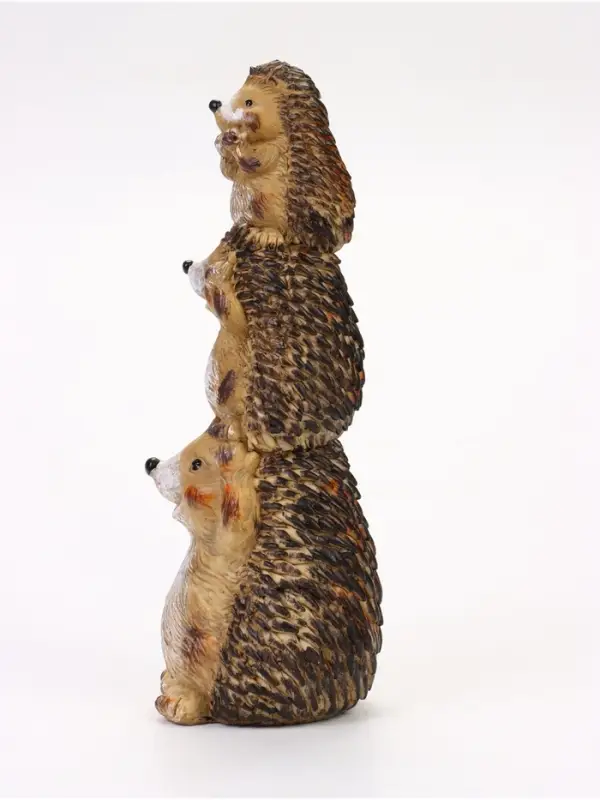 Садовая фигура из полистоуна &laquo;Трио ежей&raquo;, 11.5&times;9.5&times;30 см, Greengo
