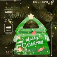 Пакет подарочный новогодний, фигурный &laquo;Ёлочка&raquo;, с zip-lock застежкой, 18.5&times;6.9&times;21 см