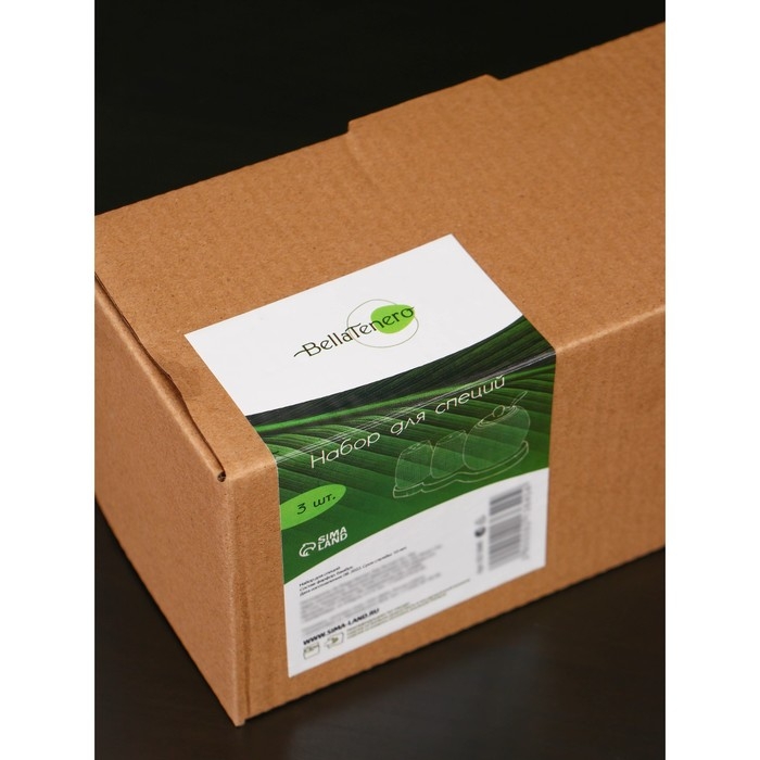 Набор фарфоровый для специй на бамбуковой подставке BellaTenero, 3 предмета: солонка 70 мл, перечница 70 мл, сахарница с ложкой 260 мл, цвет белый Набор фарфоровый для специй на бамбуковой подставке BellaTenero, 3 предмета: солонка 70 мл, перечница 70 мл, сахарница с ложкой 260 мл, цвет белый