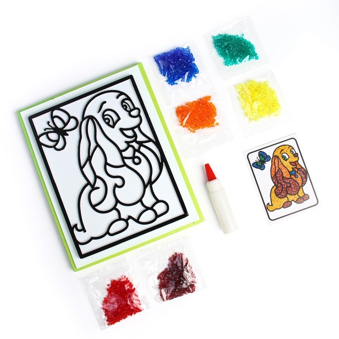 Картина кристаллами «Милый щенок» Картина кристаллами «Милый щенок»