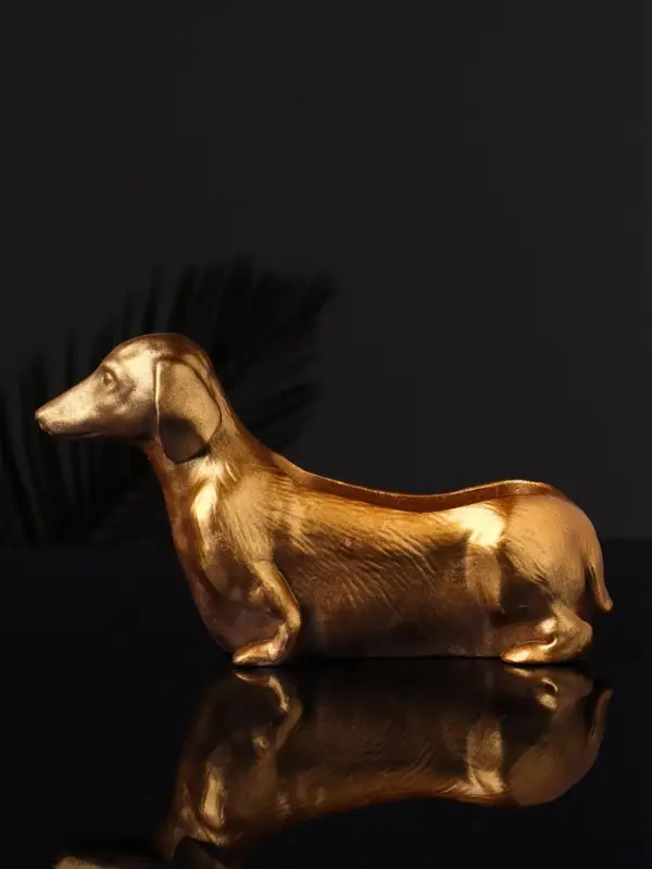 Подставка для мелочей "Такса" 16х10х6 см, бронза